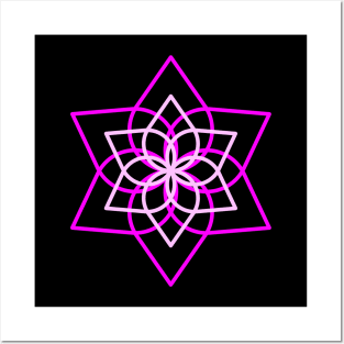 Geometric Lotus Posters and Art